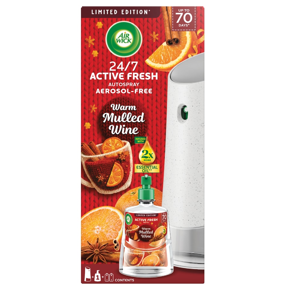 Air Wick Active Fresh Warm Mulled Wine Kit 228ml