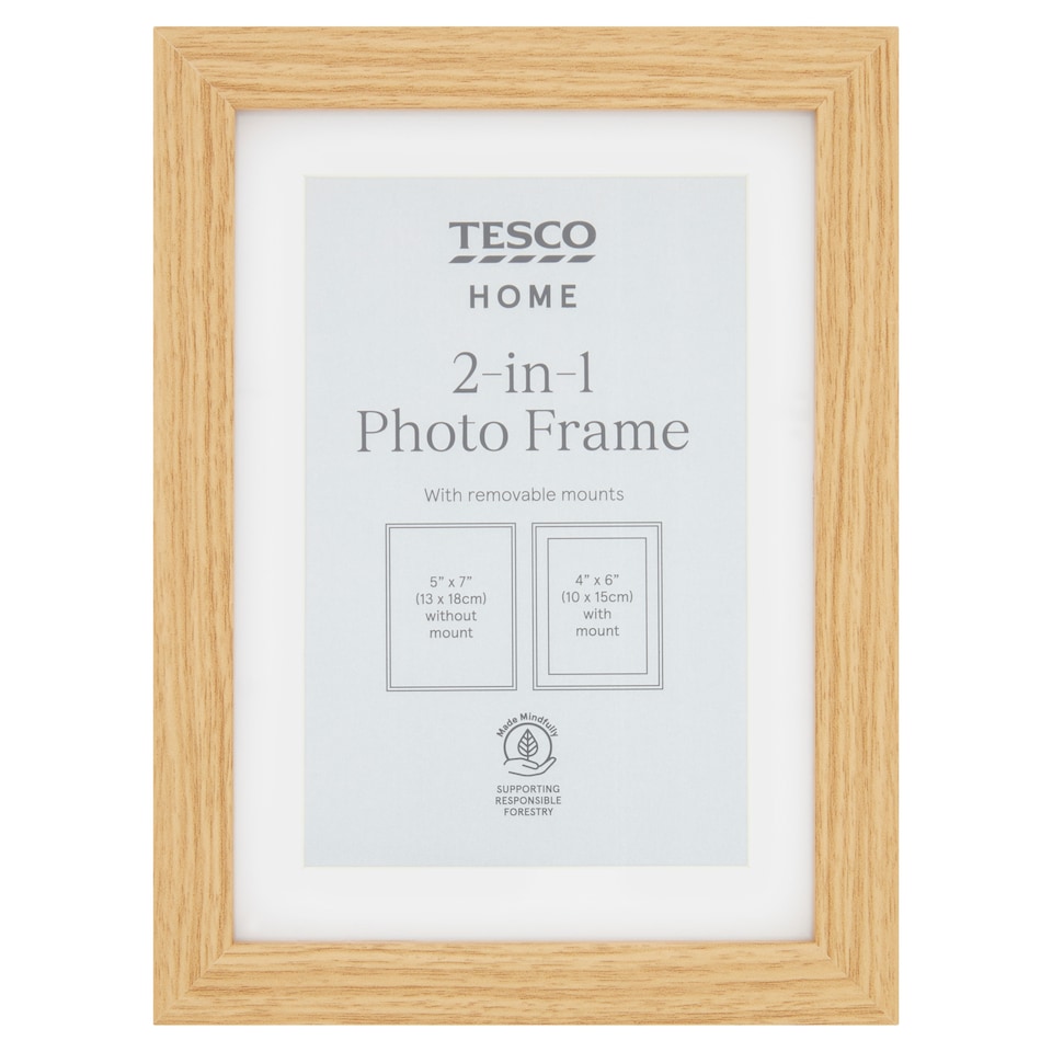 image 1 of F&F Home Photo Frame 2in 1 Oak Effect