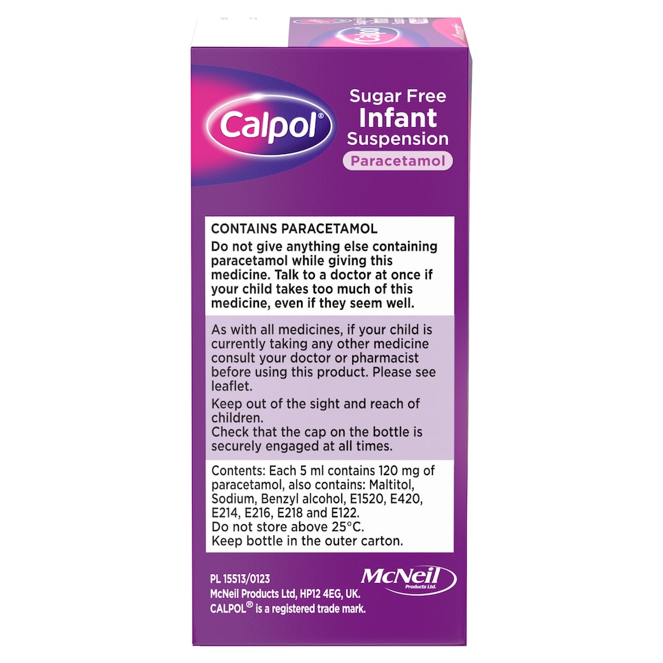 image 1 of Calpol Infant Sugar-Free Oral Suspension Paracetamol 2+ Months 100ml