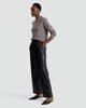 image 2 of The F&F Edit Faux Leather Wide Leg Drawstring Joggers in Black