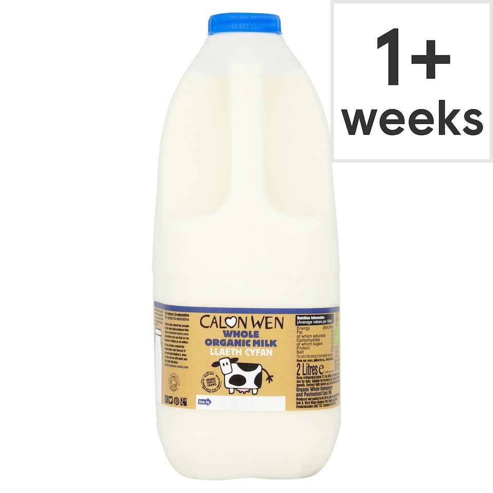 Calon Wen Organic Whole Milk 2 Litres
