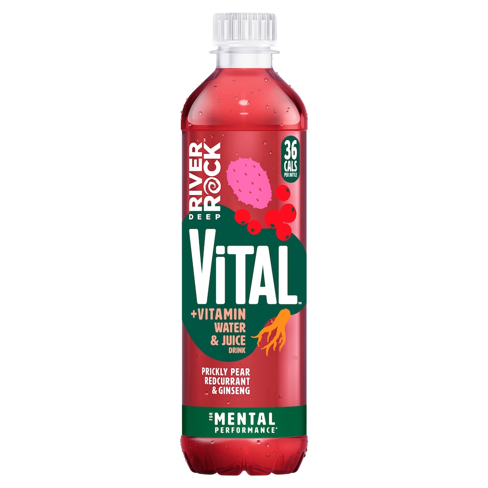 Deep River Rock Vital + Vitamin Water & Juice Prickly Pear Redcurrant & Ginseng 450ml