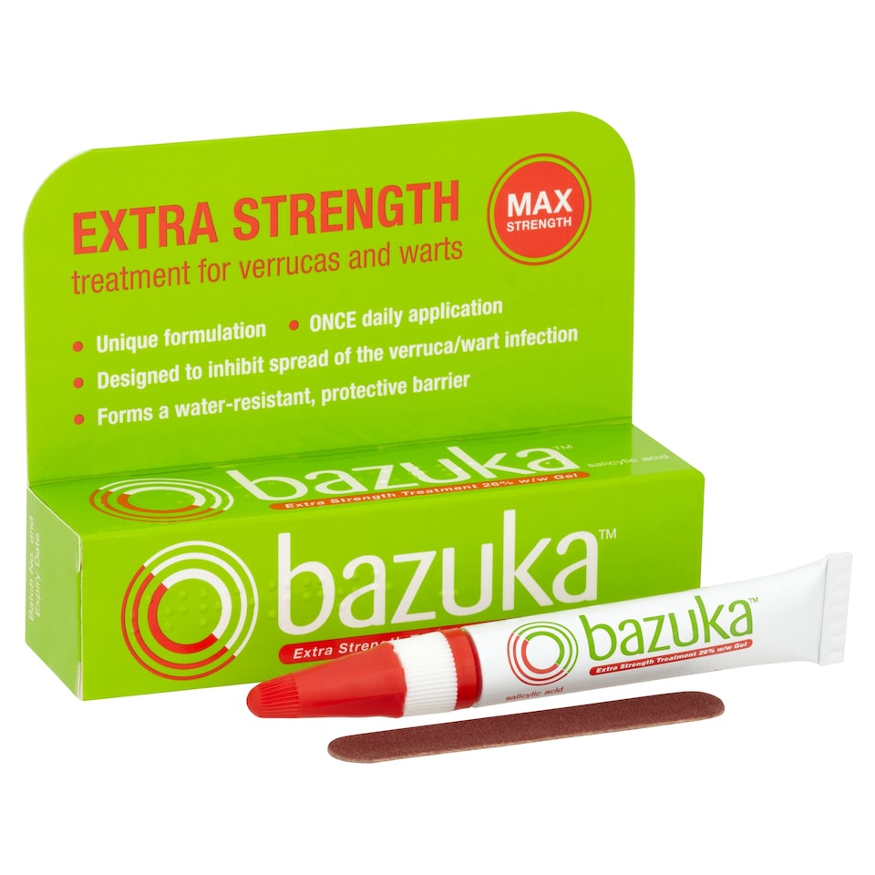 image 1 of Bazuka Extra Strength Treatment Gel for Verrucas, Warts 6g