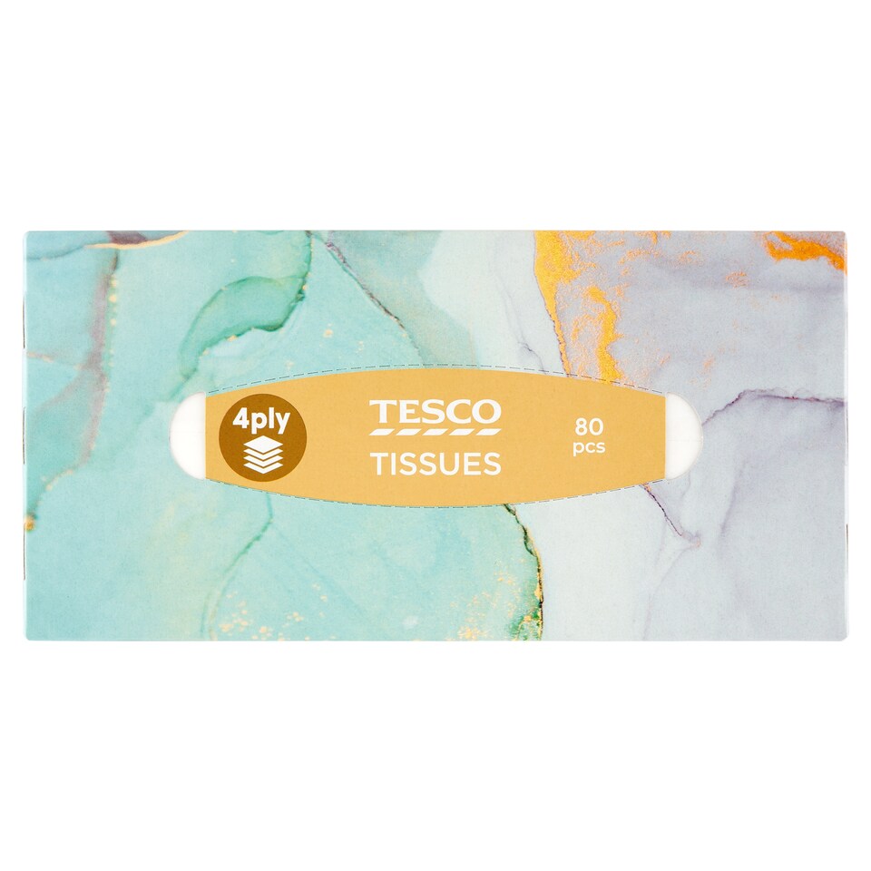 image 1 of Tesco Tissues 4 Ply 80 pcs