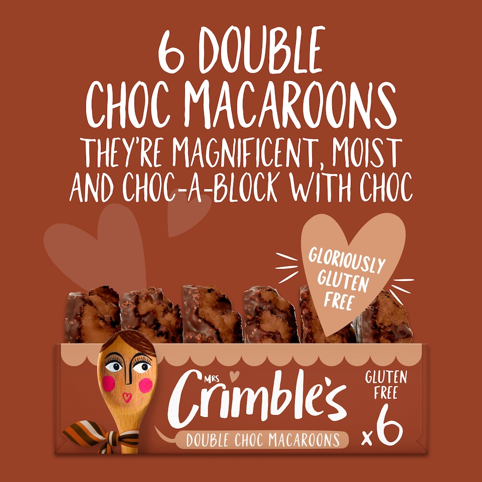 image 1 of Mrs Crimble's 6 Double Choc Macaroons 195g