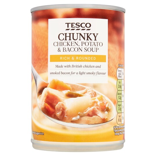 Tesco Chunky Chicken Potato & Bacon Soup 400G Tesco Groceries