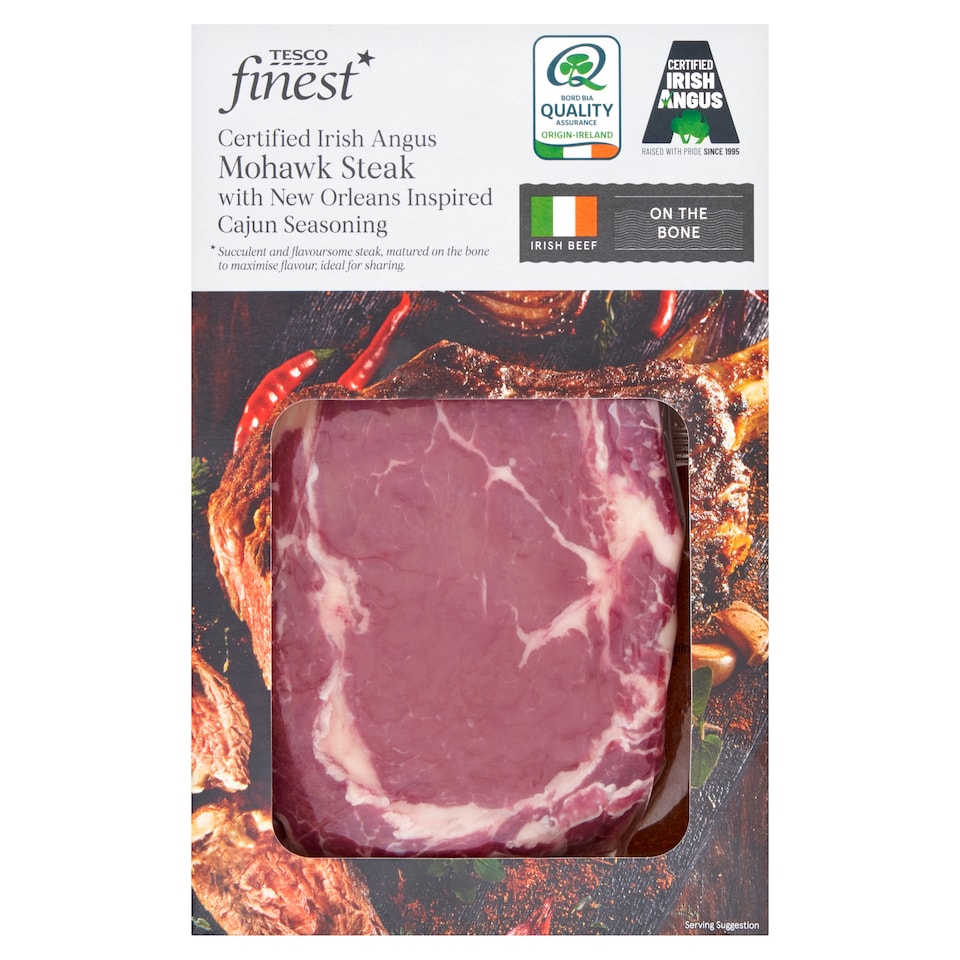 Tesco Finest Certified Irish Angus Mohawk Steak with New Orleans inspired Cajun Seasoning 570g