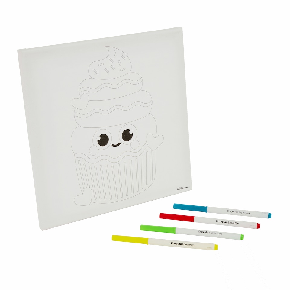 image 1 of Crayola Canvas with 4 Pens Foodie Friends