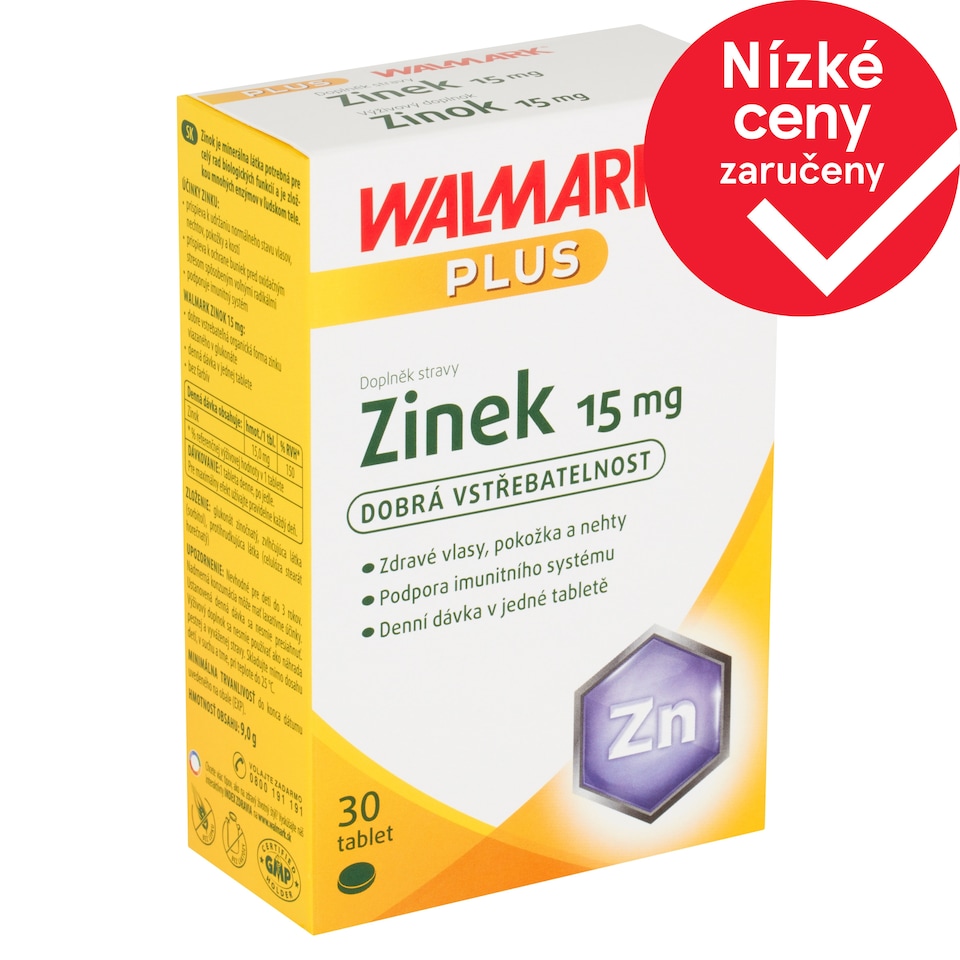 Walmark Plus Zinek 15 mg doplněk stravy 30 tablet 9,0g