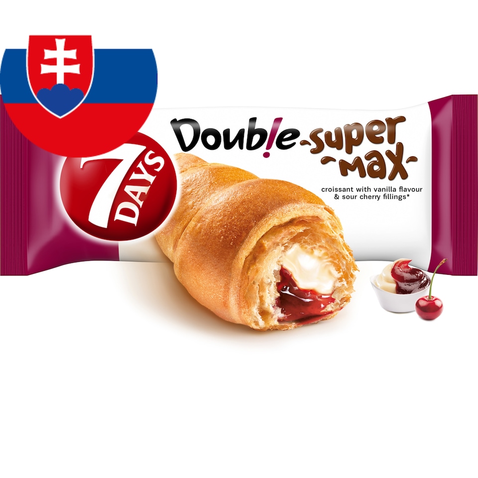 7 Days Double Super Max Croissant with Vanilla Flavour & Sour Cherry Fillings 110 g