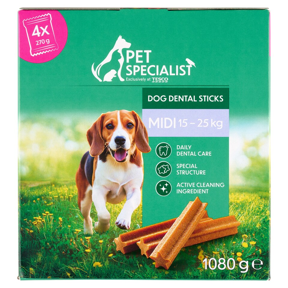 Pet Specialist Midi dentální tyčinky 4 x 270g (1080g)