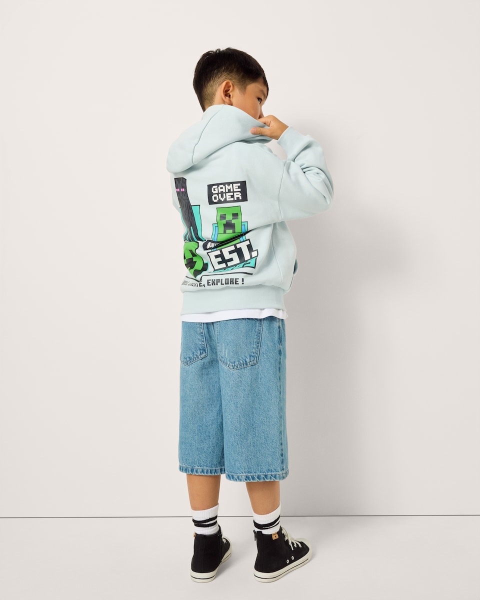 image 1 of Minecraft Cotton Rich Hoodie in Blue