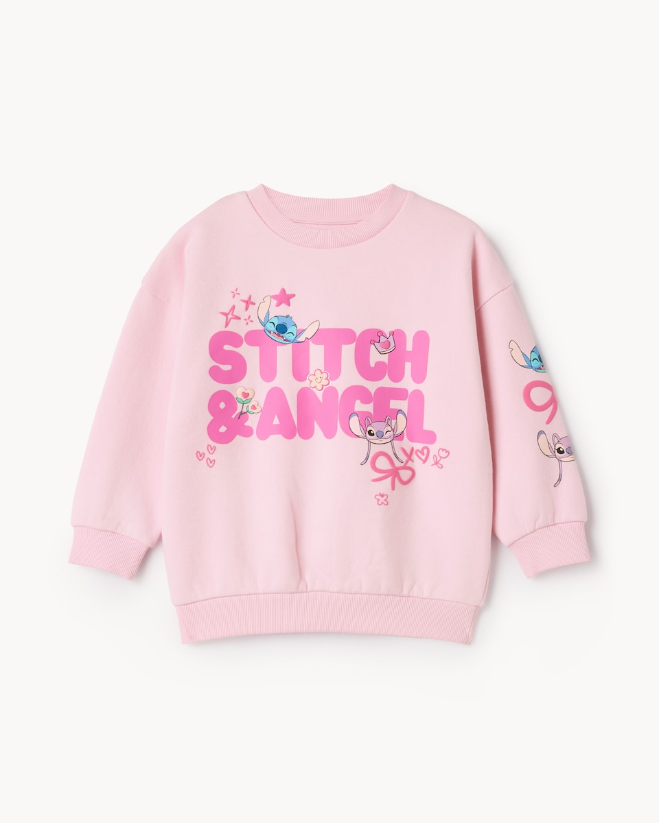 image 1 of Stitch & Angel Cotton Rich Sweatshirt in Pink