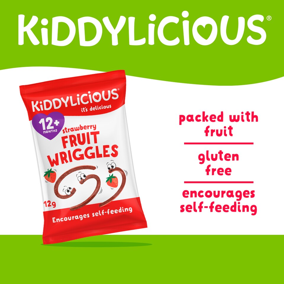 image 1 of Kiddylicious Strawberry Fruit Wriggles 12G