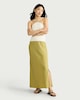 image 1 of F&F Textured Midi Skirt in Green