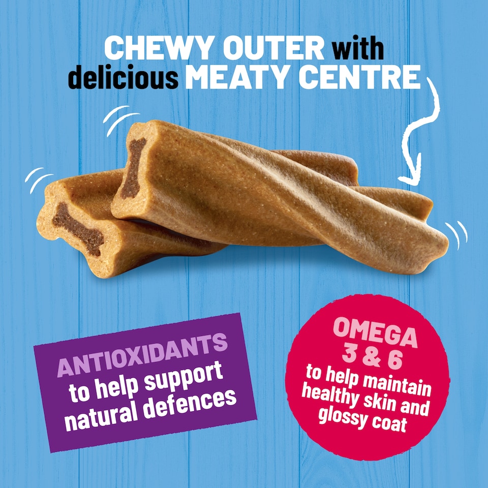 image 1 of BAKERS Meaty Twists Medium Beef Dog Chews 180g