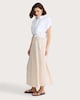 image 1 of F&F Lyocell Rich Midi Skirt in Cream