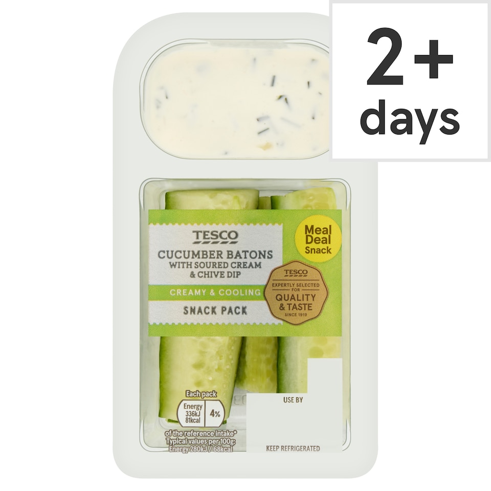 Tesco Cucumber With Soured Cream & Chive Dip 120g 
