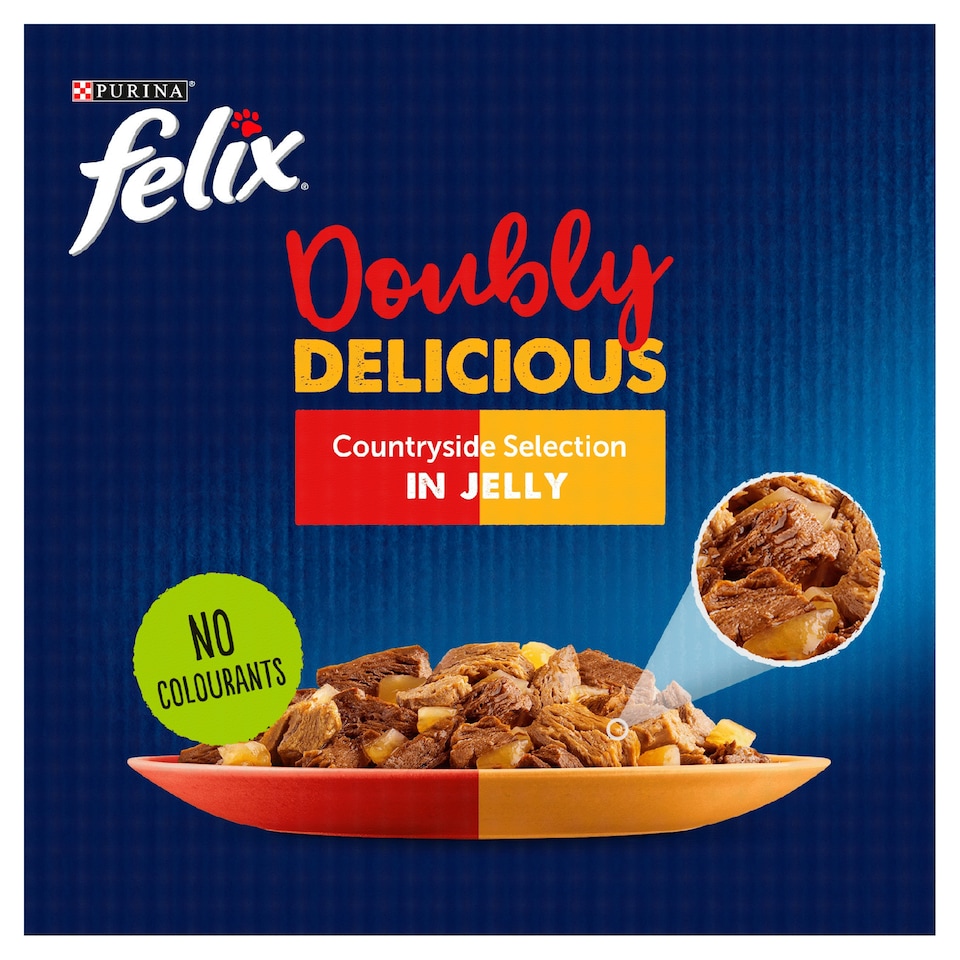 image 1 of Felix Doubly Delicious Meat Selection in Jelly Wet Cat Food 12x85g