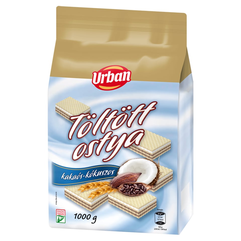 Urban kakaós és kókuszos krémmel töltött ostya 1000 g
