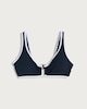 image 4 of F&F Textured Contrast Trim Co-ord Bikini Top in Navy