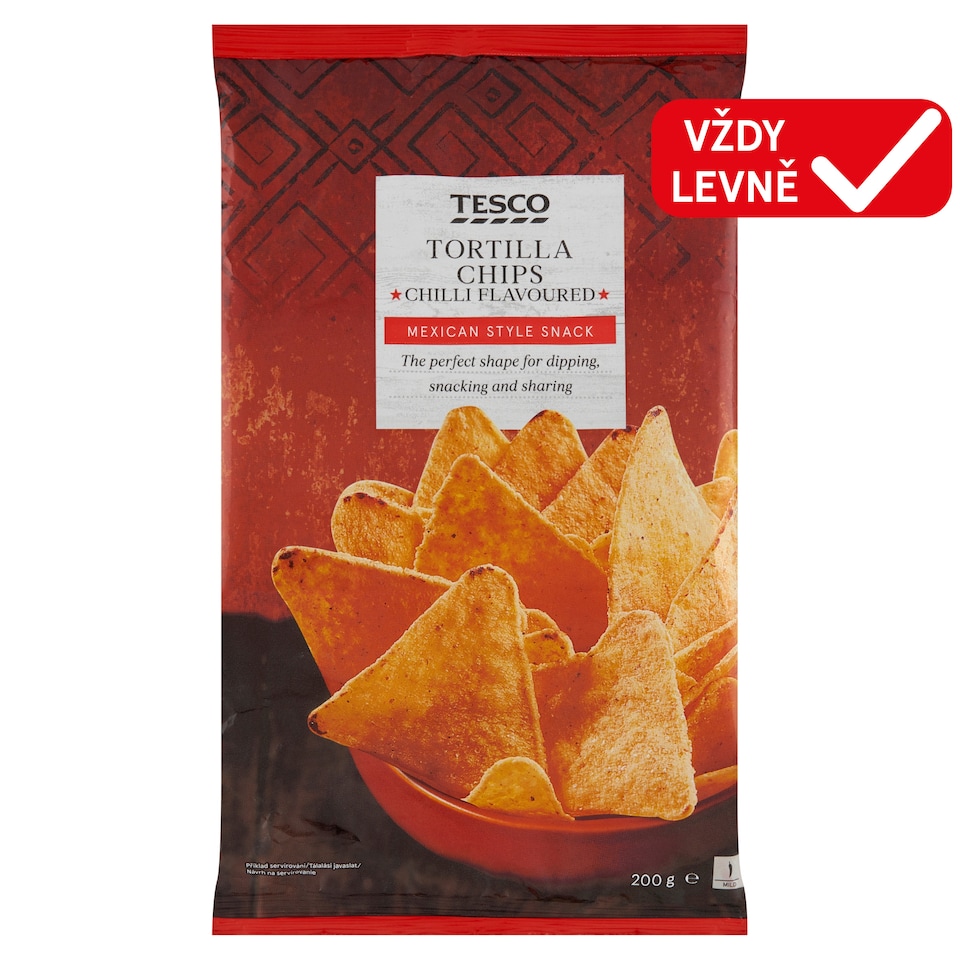 Tesco Tortilla Chips Chilli Flavoured 200g