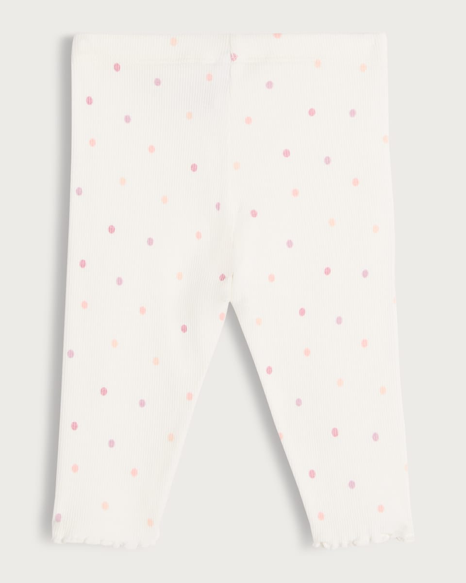 image 1 of F&F Baby 3-Pack Cotton Rich Ribbed Leggings in Pink