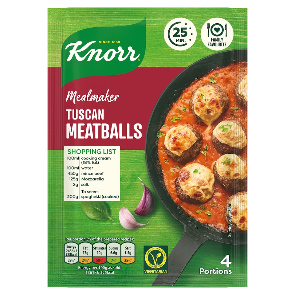 image 1 of KNORR MEALMAKERS TUSCAN MEATBALLS 40G