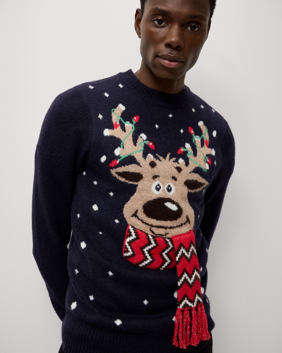 image 1 of Christmas Reindeer Jumper in Multi