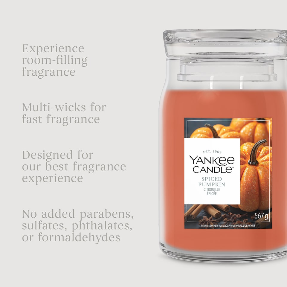 image 1 of Yankee Candle Signature Spiced Pumpkin Large Jar 567g