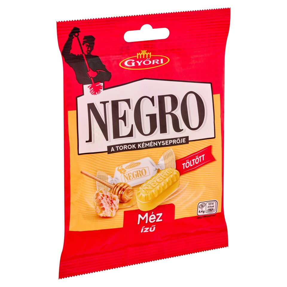 Győri Negro méz ízű töltött keménycukorka 63 g  1. kép