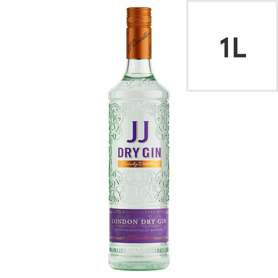 JJ  London Dry Gin 37.5% 1L