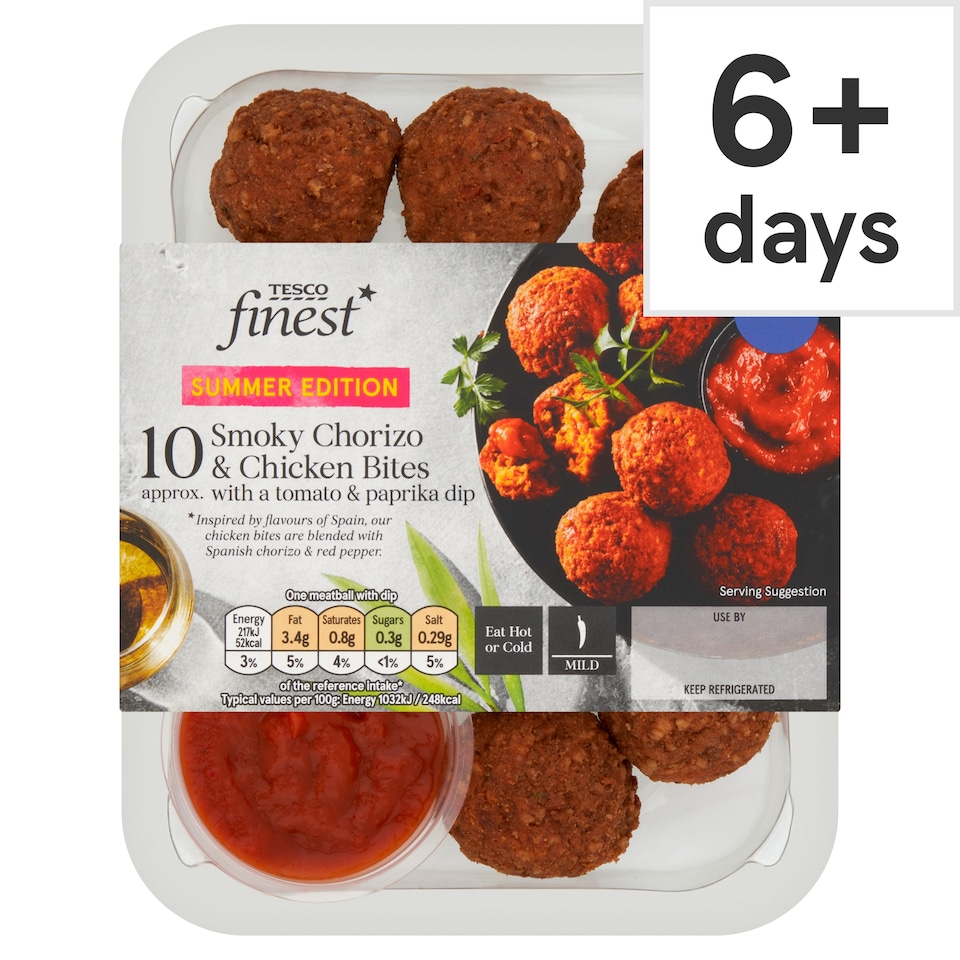 Tesco Finest 10 Smoky Chorizo & Chicken Meatballs 210g