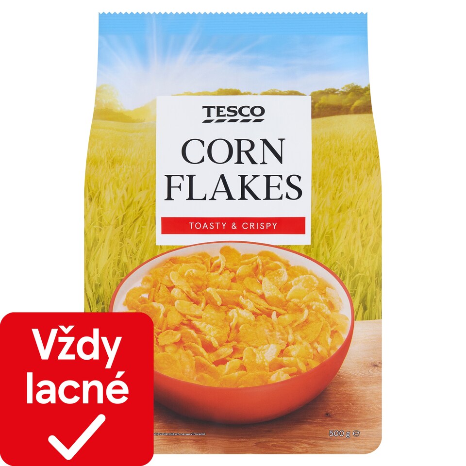 Tesco Zapekané kukuričné lupienky s pridanými vitamínmi 500 g