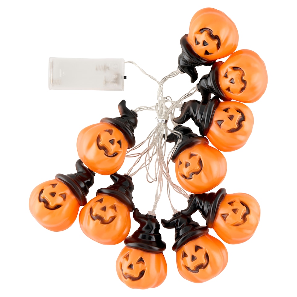 obrázok 1 z Halloween tekvica 10 LED svetelný reťazec