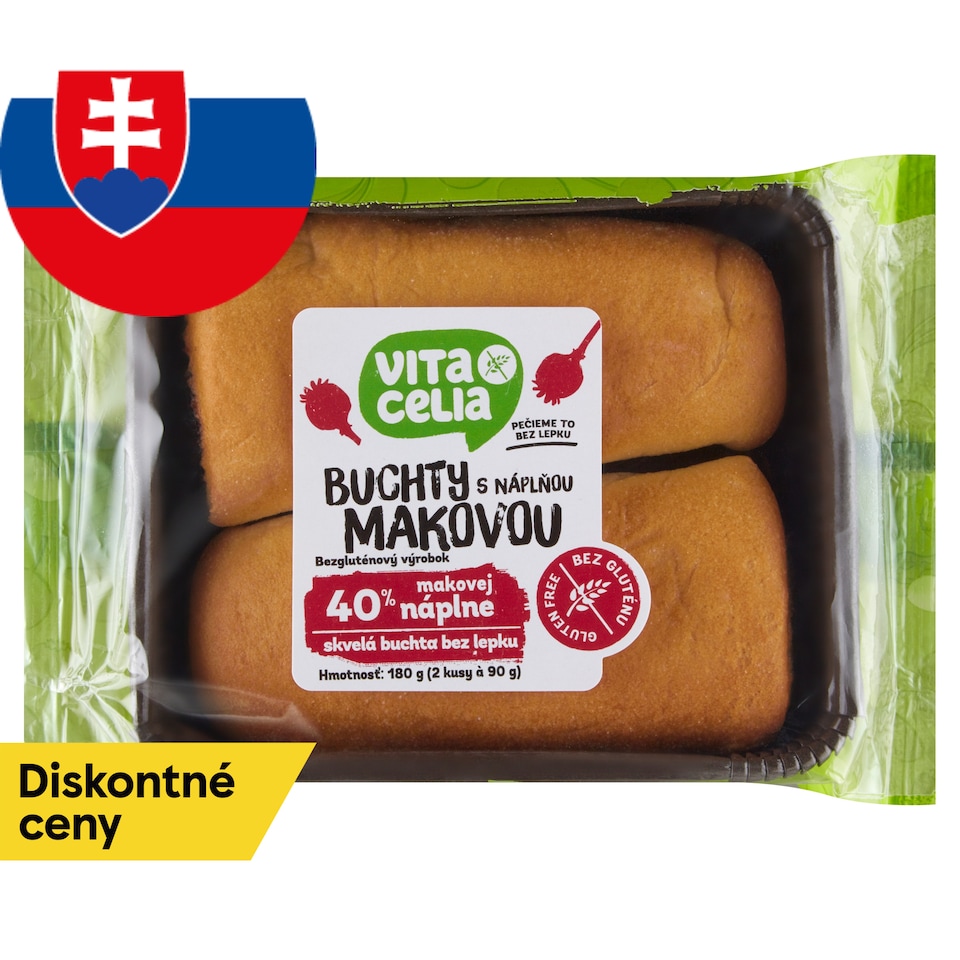Vitacelia Buchty bezgluténové s náplňou makovou 2 x 90 g (180 g)