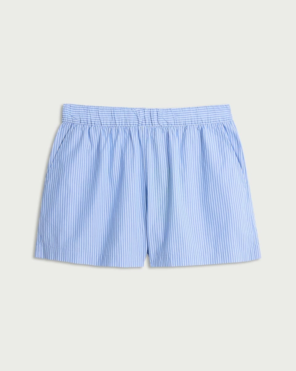 image 1 of F&F Pure Cotton Striped Shorts in Blue