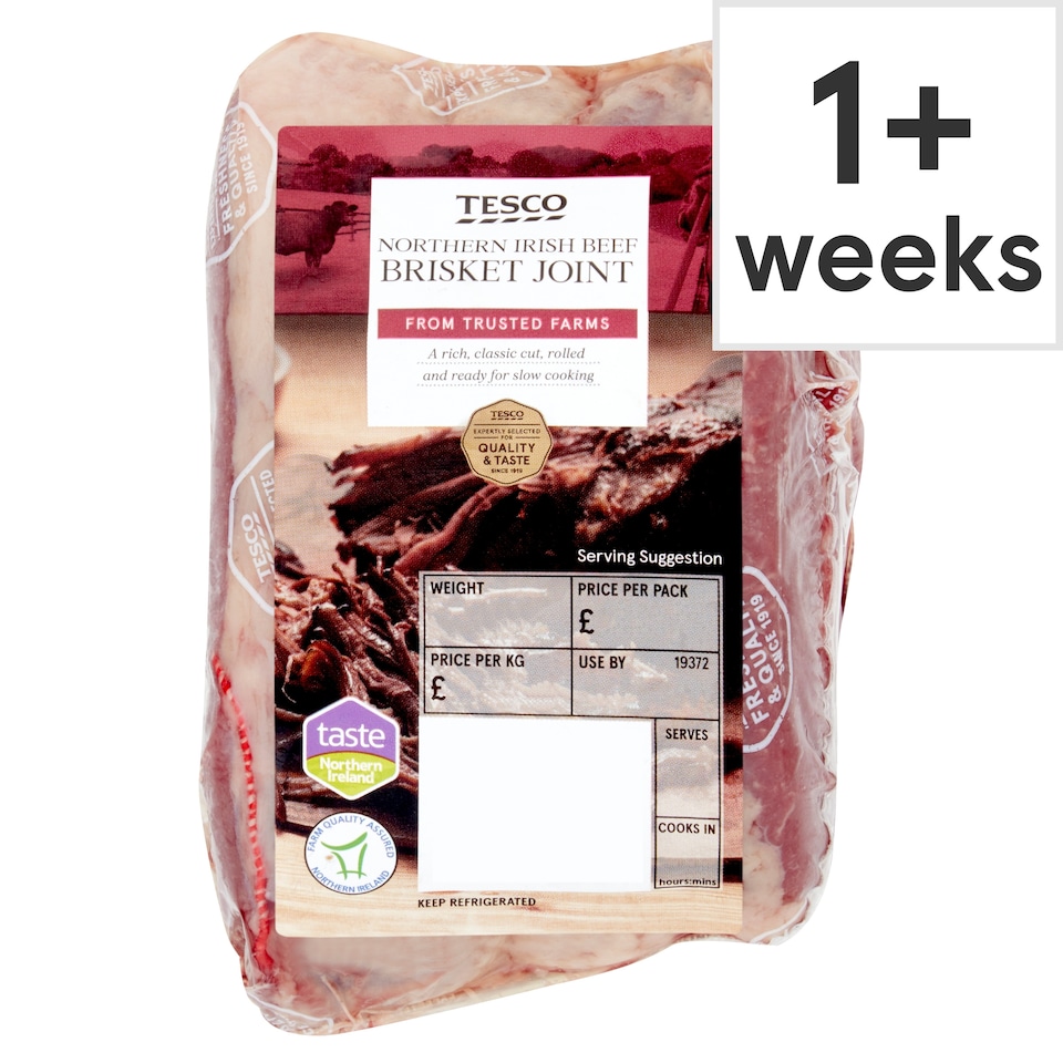 Tesco Northern Irish Beef Brisket joint 600g - 1Kg