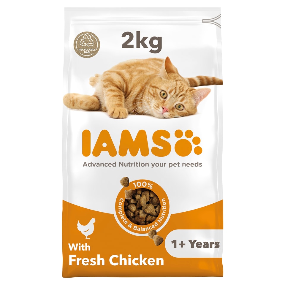 image 1 of Iams Adult 1+ Cat Food With Fresh Chicken 2Kg
