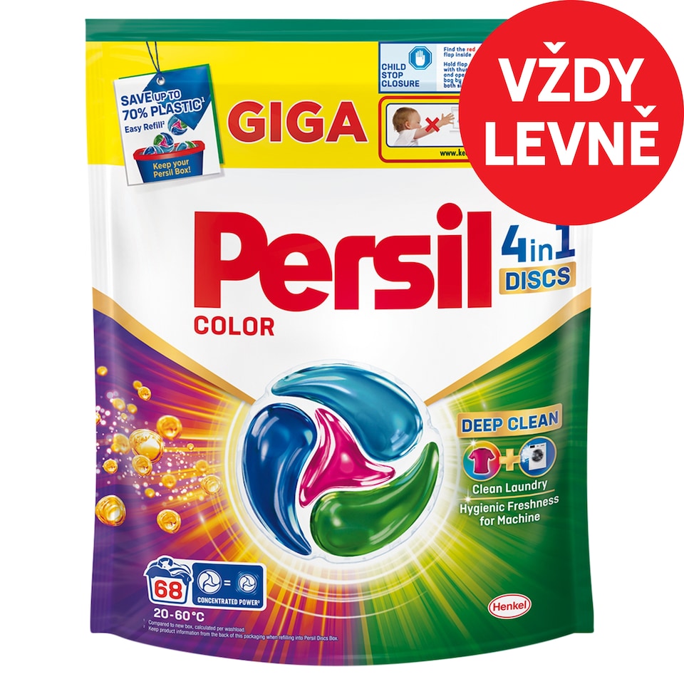 image 1 of Persil Discs 4in1 Deep Clean Color Dispensed Detergent 68 Washes 68 x 16.5g (1122g)