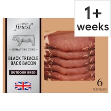 Tesco Finest Signature Cure 6 Black Treacle Back Bacon 240g