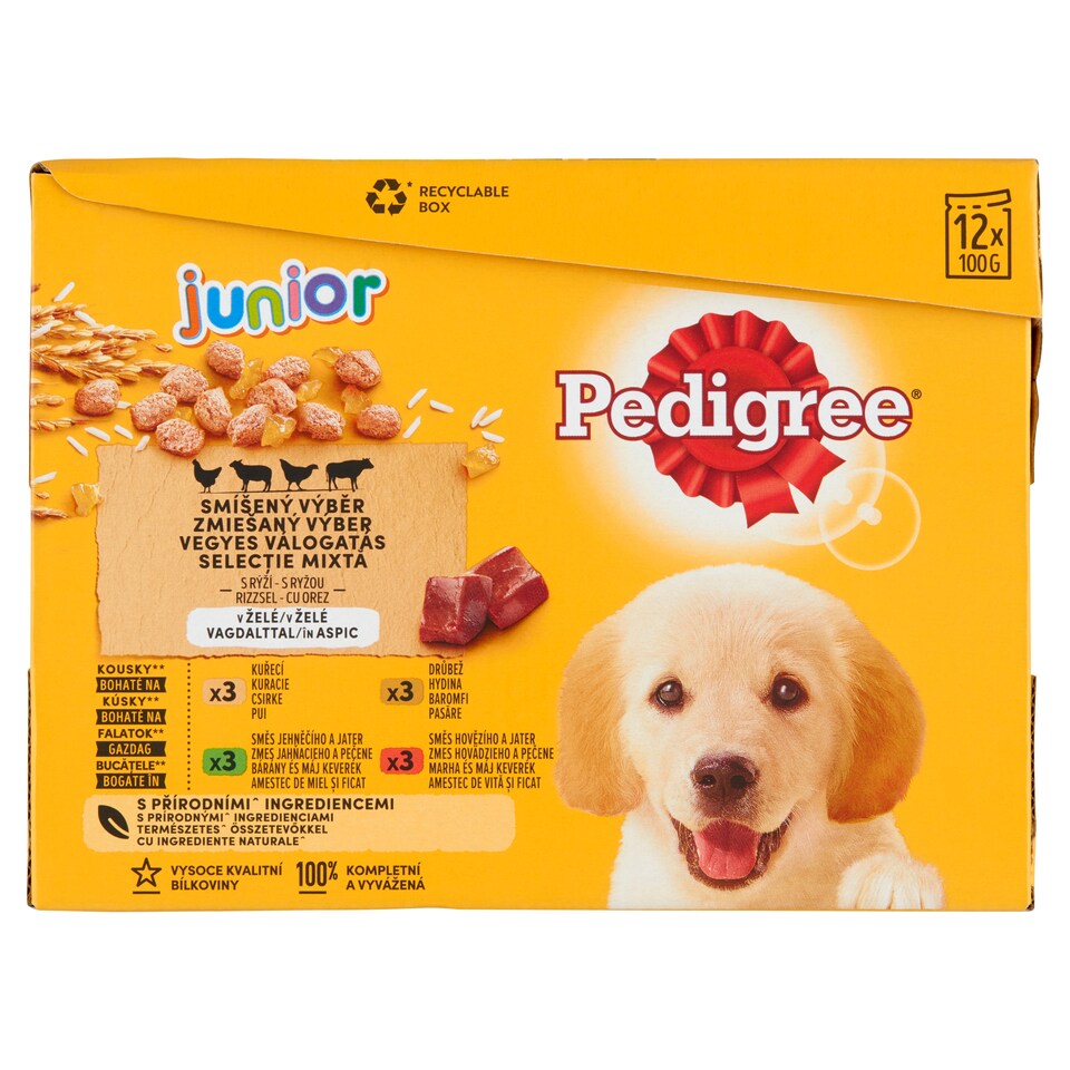 obrázok 1 z Pedigree Junior zmiešaný výber s ryžou v želé 12 x 100 g (1,2 kg)