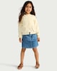 image 2 of F&F Girls Pure Cotton Lace Heart Cardigan in Cream