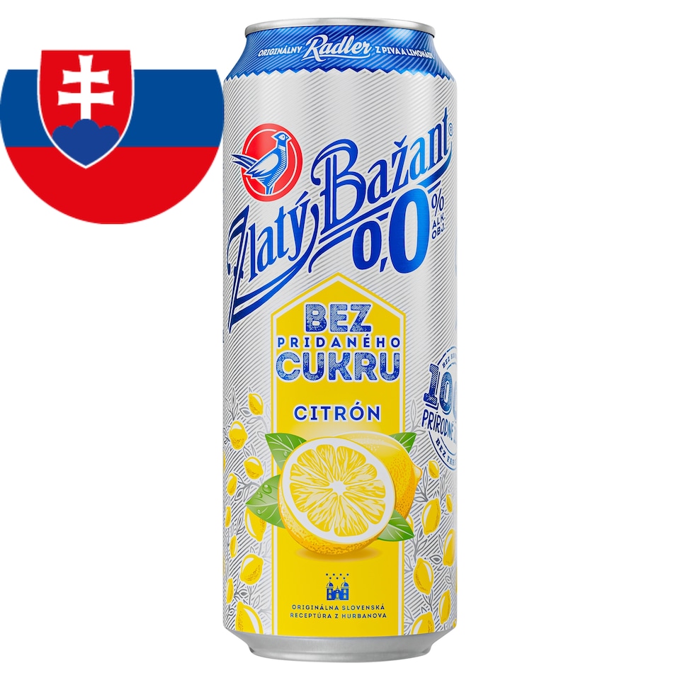 Zlatý Bažant Radler 0.0% Lemon without Added Sugar 500 ml