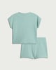 image 2 of F&F Baby 2-Piece Cotton Rich Textured Top and Shorts Set in Mint