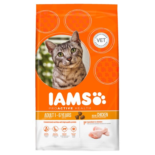 Iams Cat Food Adult Chicken Tesco Groceries