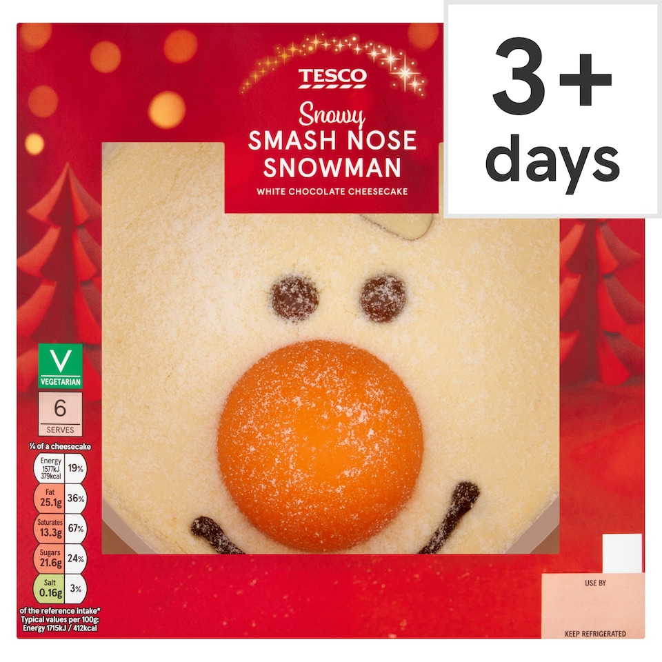 Tesco Smash Nose Snowman Cheesecake 550G