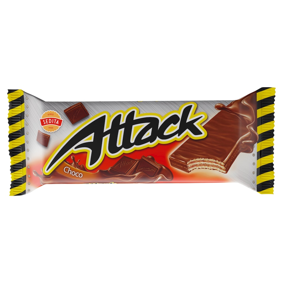 Sedita Attack oplatky s kakaovou-čokoládovou krémovou náplní v mléčno-kakaové polevě 30g