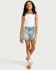 image 1 of F&F Girls Pure Cotton Embellished Denim Shorts in Blue