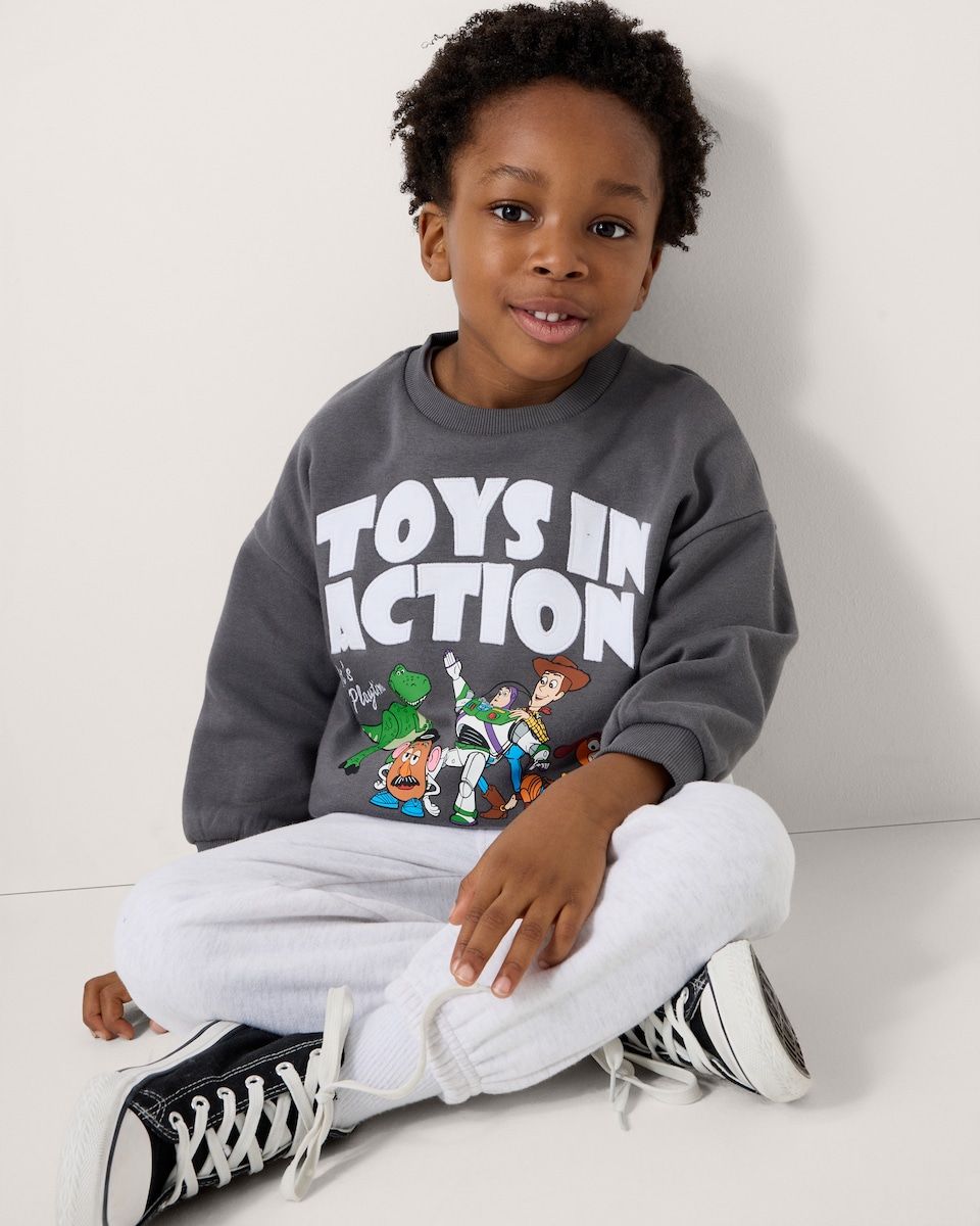 image 1 of Disney Toy Story Cotton Rich Sweatshirt in Grey